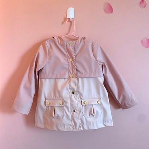 Cynthia Rowley raincoat 3T light pink w gold buttons